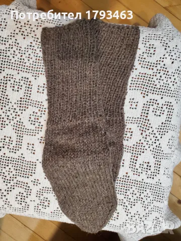 Ръчно  плетени  мъжки  чорапи  от  вълна,  размер  45, снимка 1