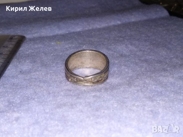 СТАР ВЪЗРОЖДЕНСКИ СРЕБЪРЕН САЧАНЕН ПРЪСТЕН ЕТНОГРАФСКИ ОРНАМЕНТИРАН МАЙСТОРСКИ 16850, снимка 7 - Антикварни и старинни предмети - 39547571