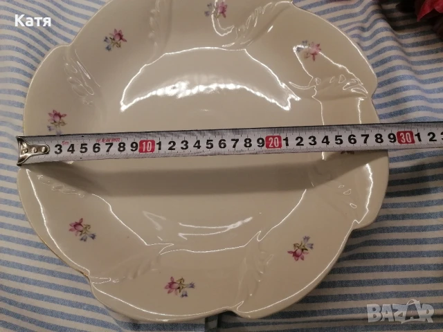 Ретро български порцелан Китка Нови пазар, снимка 3 - Чинии - 50567828