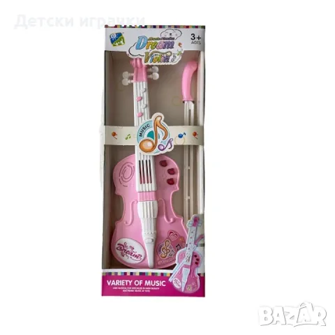 Детска Цигулка 40 см с лък функции звуци, светлини