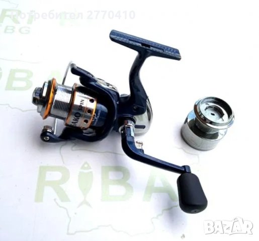 Спининг комплект - карбонова блеснарка,макара с 6 лагера, 2 влакна +5 блесни, снимка 5 - Такъми - 30744057