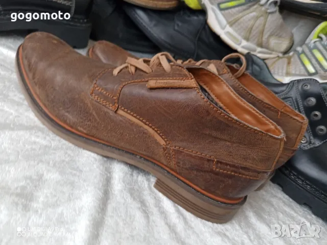 Ретро, арт, винтидж мъжки обувки половинки КАТО НОВИ BUGATTI original, 43 - 44,100% ЕСТЕСТВЕНА КОЖА, снимка 4 - Мъжки боти - 47825041