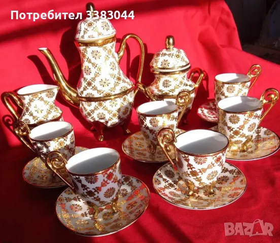 СЕРВИЗ ЗА КАФЕ С МНОГО ПОЗЛАТА, снимка 2 - Сервизи - 47648050