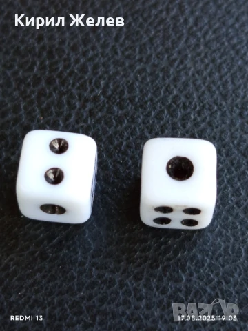 Две стари зарчета за игра на табла шестранно за КОЛЕКЦИЯ ДЕКОРАЦИЯ 71141, снимка 2 - Други ценни предмети - 51395195