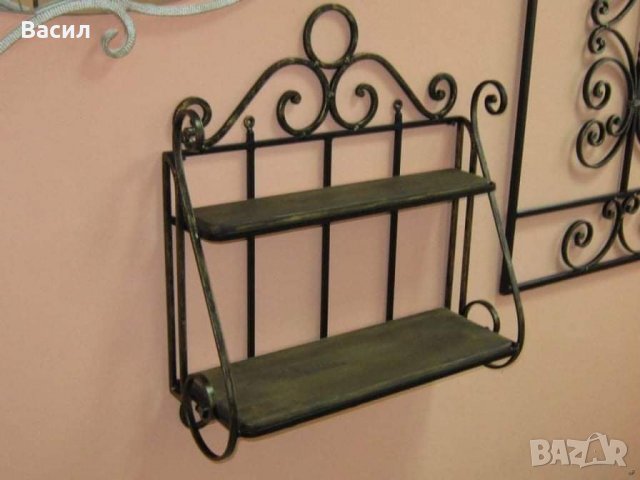 Етажерки , рафтове , полици , стойки , конзоли и рафтодържачи от ковано желязо, снимка 3 - Други стоки за дома - 39509627