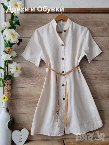 Нова рокля лен , снимка 3 - Рокли - 54157855