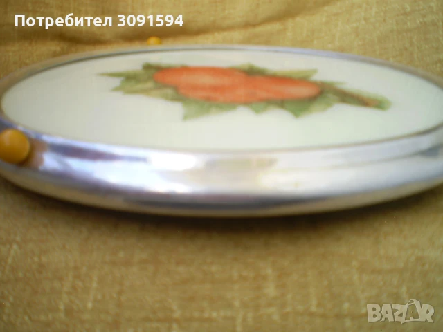 Ретро въртящ порцеланов поднос на плодове, снимка 6 - Колекции - 50848308