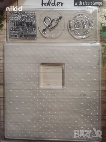 сърца Папка за релеф обем крафт папки и силиконов гумен печат Scrapbooking декорация