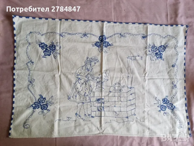 Ръчна бродерия върху хасе от социализма , снимка 6 - Антикварни и старинни предмети - 47783306