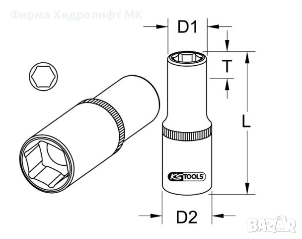 KS TOOLS 911.4337 Адаптор 1/4" за накрайник, снимка 4 - Гедорета - 40561661