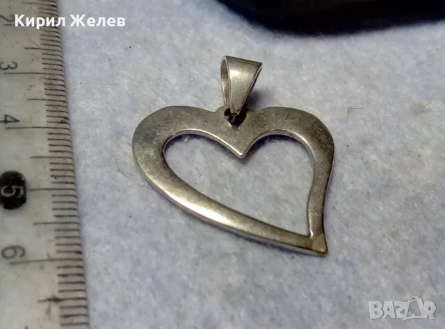 СТИЛЕН РОМАНТИЧЕН СРЕБЪРЕН МЕДАЛЬОН СЪРЧИЦЕ СРЕБРО 925 ПРОБА АРТ ПЕНДАНТ ВИСУЛКА 25154