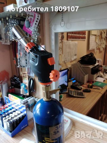 Газова горелка с пиезо запалване и зареждаща се бутилка 1.2 кг, снимка 3 - Други инструменти - 39322823