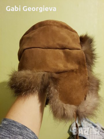 Дамска зимна шапка с естествен косъм , снимка 5 - Шапки - 31856244