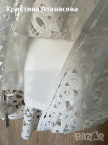 Уникална блуза бяла, цялата от бродерия - 2XL, снимка 13 - Туники - 52399322