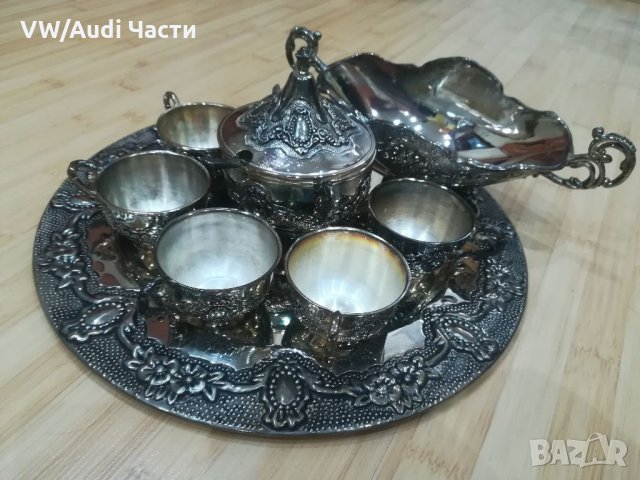 Стар гравиран сервиз за кафе 