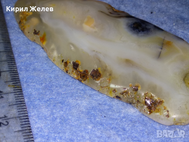 ОРФЕЕВ АХАТ СКЪПОЦЕНЕН АРТ МЕДАЛЬОН РЪЧНО ЮВЕЛИРНО ПОЛИРАН МНОГО КРАСИВ 44115, снимка 12 - Колиета, медальони, синджири - 44756293