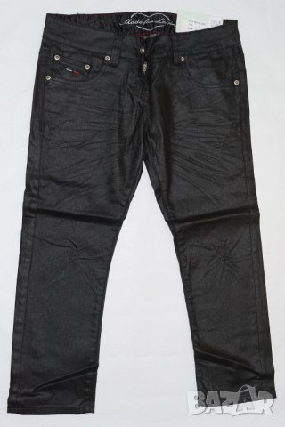Черен памучен дамски 7/8 панталон Made for Loving - W31, снимка 2 - Панталони - 42509149