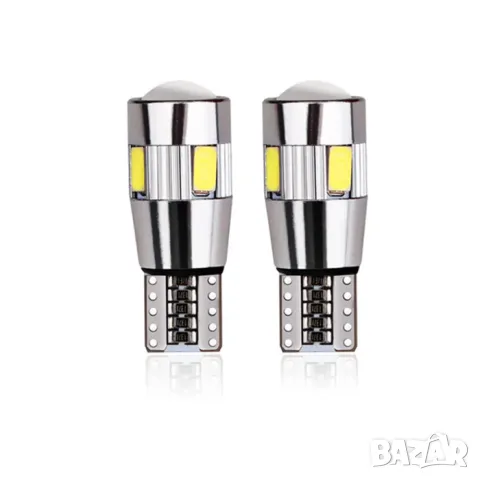 LED крушки T10 CANBUS 6 SMD 5730 бели 12V 2 броя