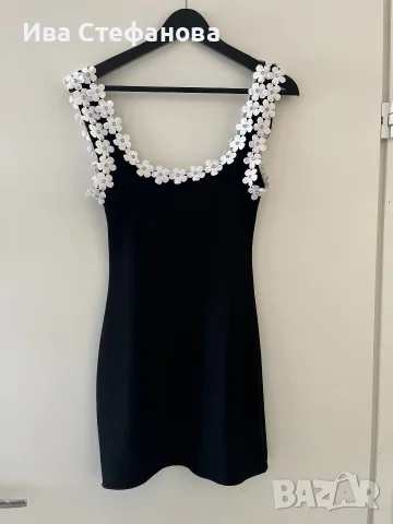 Нова ефектна луксозна  елегантна черна къса парти официална рокля zara Zara Зара , снимка 2 - Рокли - 51708301
