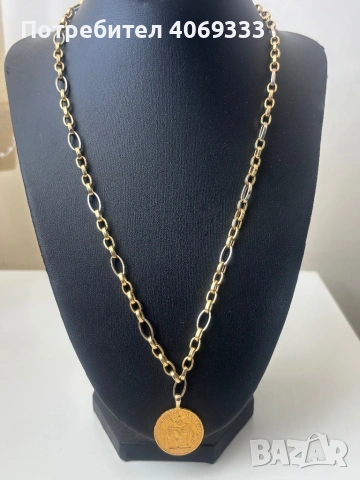 Златен ланец14к с монета висок карат 21.65к, снимка 2 - Колиета, медальони, синджири - 54175629