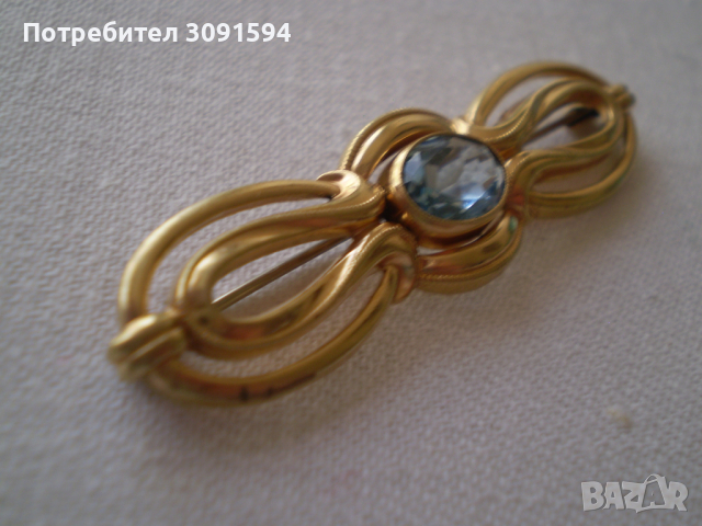 Античен син камък брошка - Art Deco - Германия 30-те години - брошка  Брошка Германия. 30-те години , снимка 10 - Антикварни и старинни предмети - 36512772