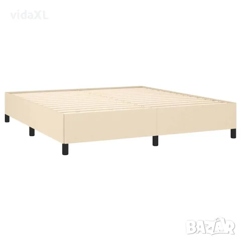 vidaXL Рамка за легло без матрак, кремава, 180x200 см, плат, снимка 4 - Спални и легла - 56147190