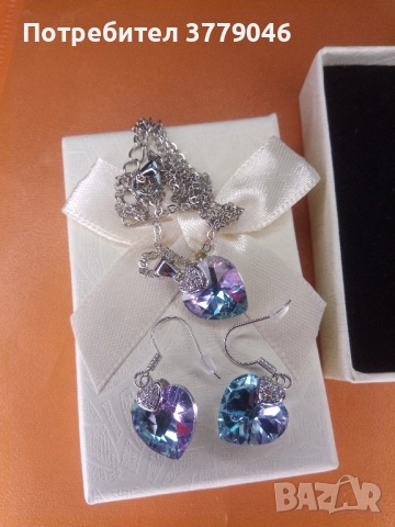 Комплект колие и обици , снимка 4 - Бижутерийни комплекти - 51811271