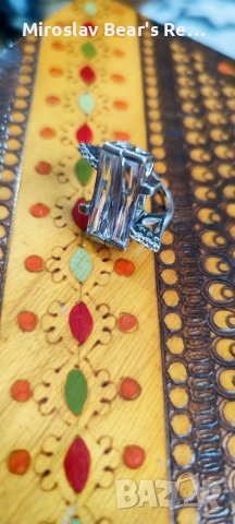 Дизайнерски фрезован със сърца , сребърен пръстен със циркони размер 17мм, снимка 6 - Пръстени - 40324348