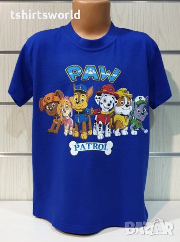 Нова детска тениска с дигитален печат PAW Patrol (Пес патрул) в цвят ротманс