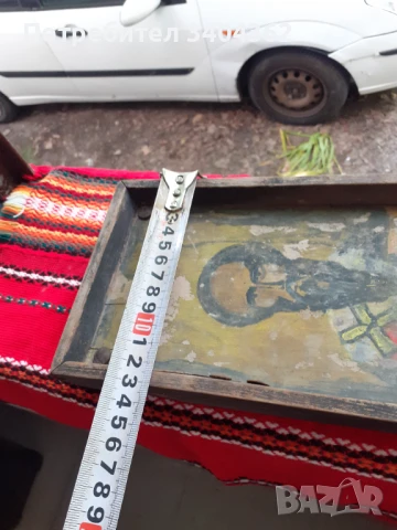 Стара домашна икона - ръчно рисувана върху дъска, снимка 7 - Антикварни и старинни предмети - 50851312