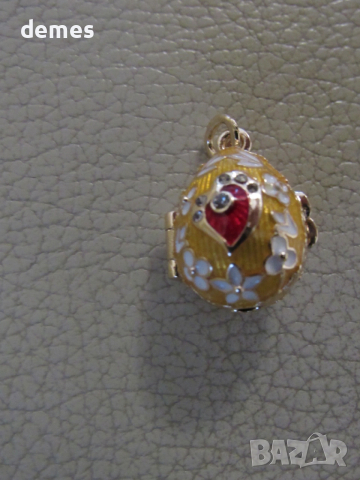 Фино дамско колие с висулка- Яйце Фаберже, ново, снимка 2 - Колиета, медальони, синджири - 53089208