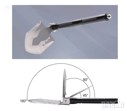 Сгъваема лопата, подходяща за кола или къмпинг, Многофункционална , снимка 5 - Оборудване и аксесоари за оръжия - 31797056