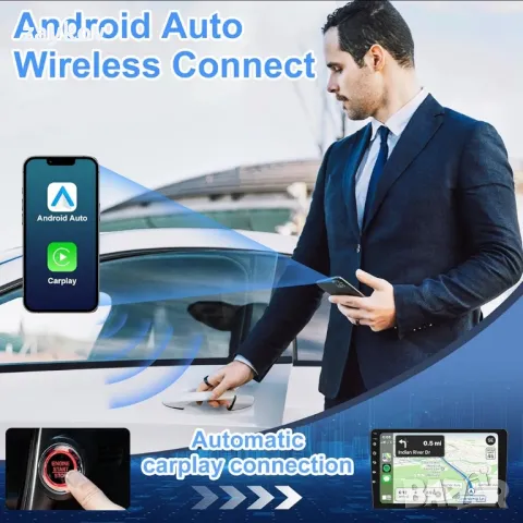2 в 1 безжичен адаптер за Android Auto и CarPlay, безжичен Carplay адаптер, снимка 3 - Друга електроника - 50217618