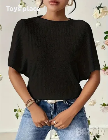 XL Елегантна дамска блуза с къс ръкав , снимка 2 - Ризи - 53065974
