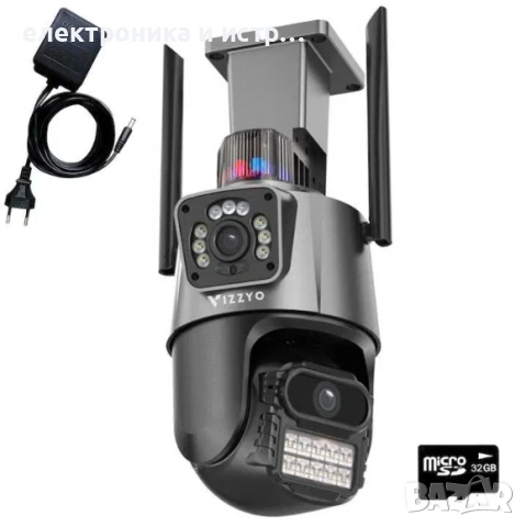 2 броя - Камера с двоен екран 8MP, приложение ICSee, снимка 2 - IP камери - 53160050