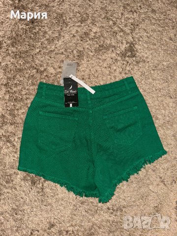 Дънкови къси зелени панталонки, снимка 3 - Къси панталони и бермуди - 42722813