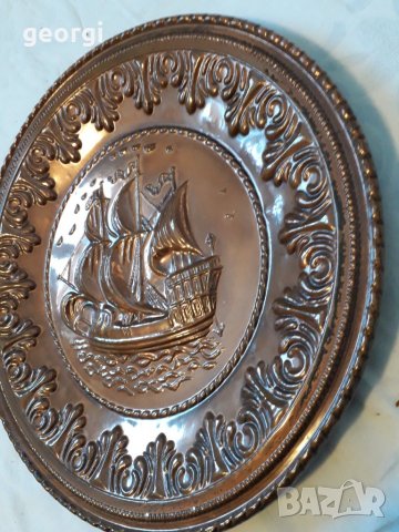 Декоративно медно пано чиния за стена кораб   17/2, снимка 3 - Пана - 31552446