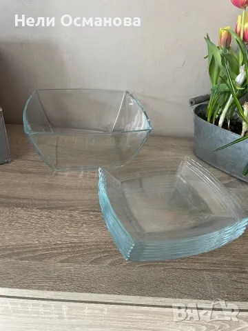 Стъклена купа 24/24 и 6 бр чинийки 19/19