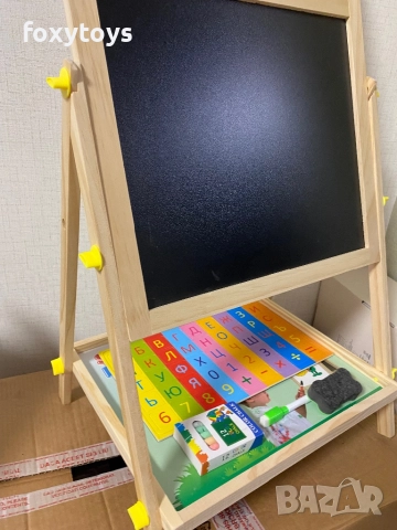Двустранна дървена магнитна дъска с българската азбука, цифри - 66 см., снимка 9 - Образователни игри - 52432334