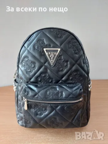 Guess Дамска Черна Кожена Раница Гес Код SG Bags21