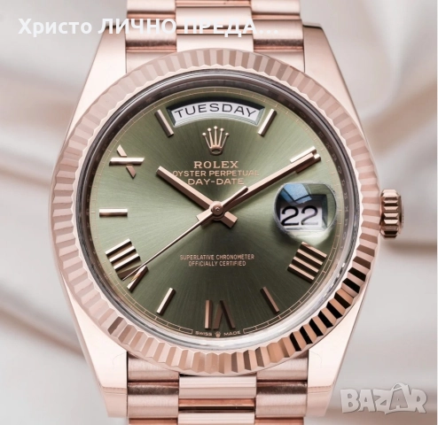 Новогодишна промоция!Rolex Day-Date Oyster 40 mm Everose gold 228235 UNISEX, снимка 2 - Мъжки - 52899781