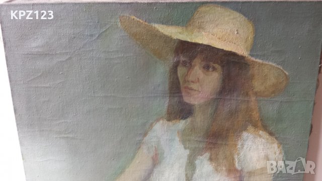 КАРТИНА ПОРТРЕТ НА ЖЕНА 40-те год МАСЛЕНИ БОИ /ТЕНЬО ЖЕЛЕВ, снимка 3 - Картини - 29081265