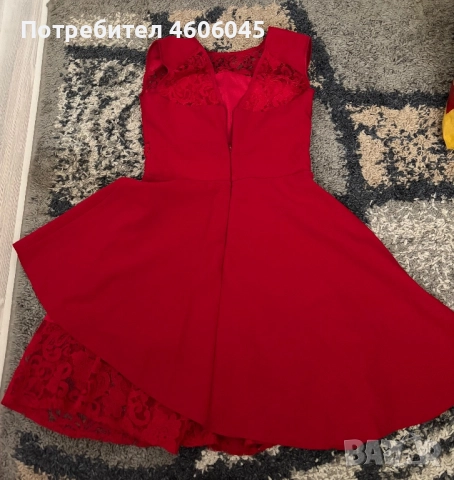 Елегантна червена рокля ❤️, снимка 2 - Рокли - 51851531