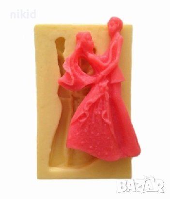 Двойка Булка и Младоженец младоженци сватбен сватба силиконов молд форма фондан гипс шоколад