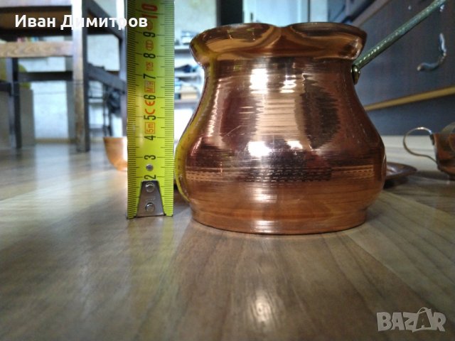 Старинен сервиз от кована мед/Antique set of wrought copper, снимка 5 - Антикварни и старинни предмети - 36691097