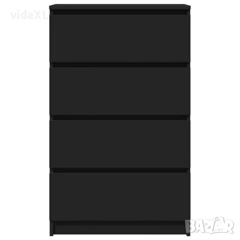 vidaXL Сайдборд, черен, 60x35x98,5 см, инженерно дърво, снимка 6 - Бюфети - 56147688