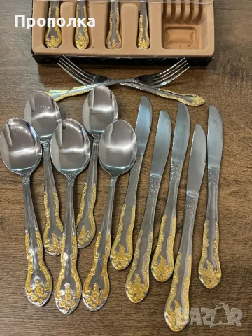 К-т прибори барокови орнаменти за шест души, неупотребявани -24бр., снимка 2 - Прибори за хранене, готвене и сервиране - 49514156