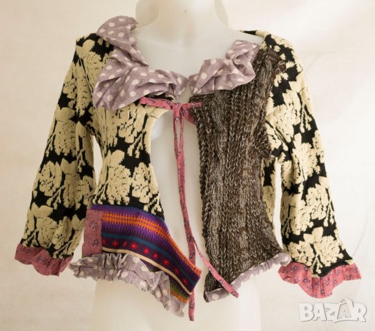 Многоцветна памучна дамска жилетка Ian Mosh - M, снимка 2 - Жилетки - 42594115