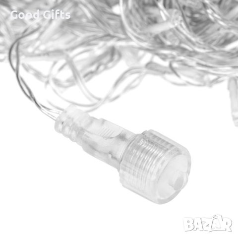 Коледни лампички Завеса, 500 LED, Наситено Топло бяло, Прозрачен кабел, снимка 3 - Лед осветление - 42730547