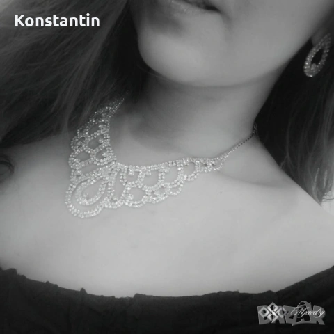 КОМПЛЕКТ CLAUDIA / Луксозен дамски комплект бижута с кристали, снимка 6 - Бижутерийни комплекти - 54244096